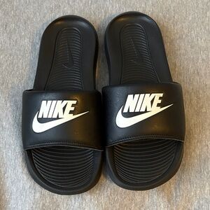 Nike Black and White Slide Sandals